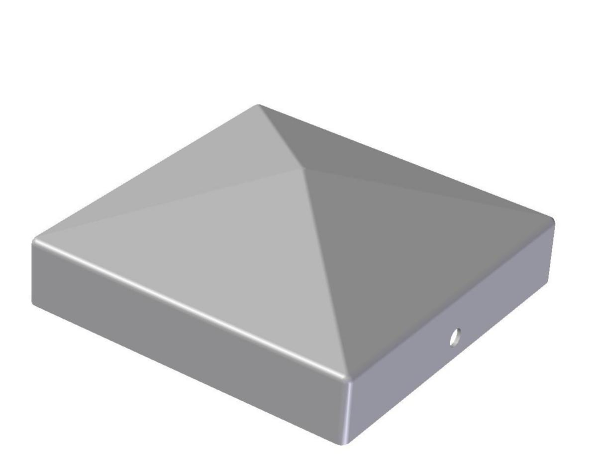Stolplock, pyramidform - STOLPLOCK GALV 91X91 MM