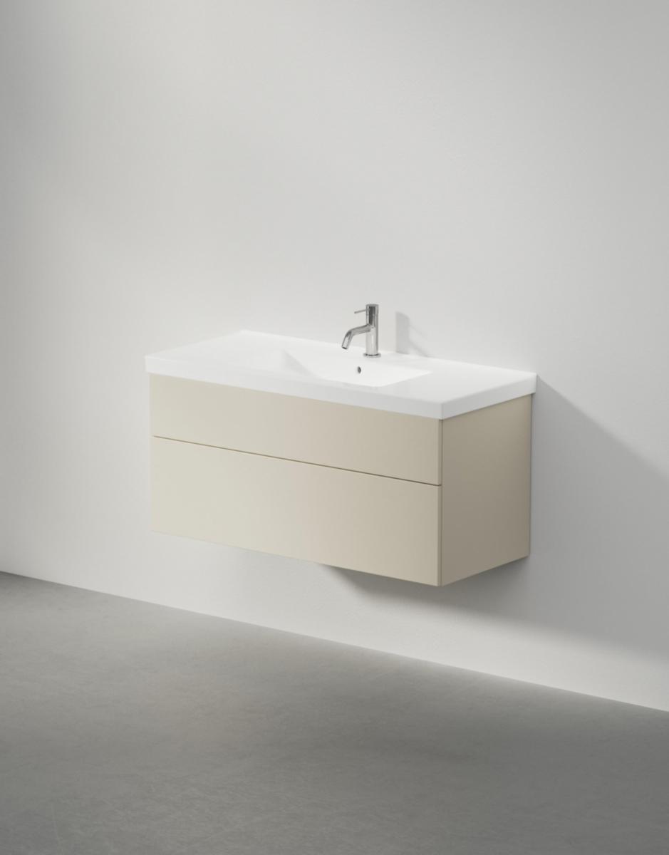 Tvättställsskåp VISKAN Solid 100, INR - INR KOMMOD VISKAN SOLID 100 LIGHT SAND, 2 LÅDOR