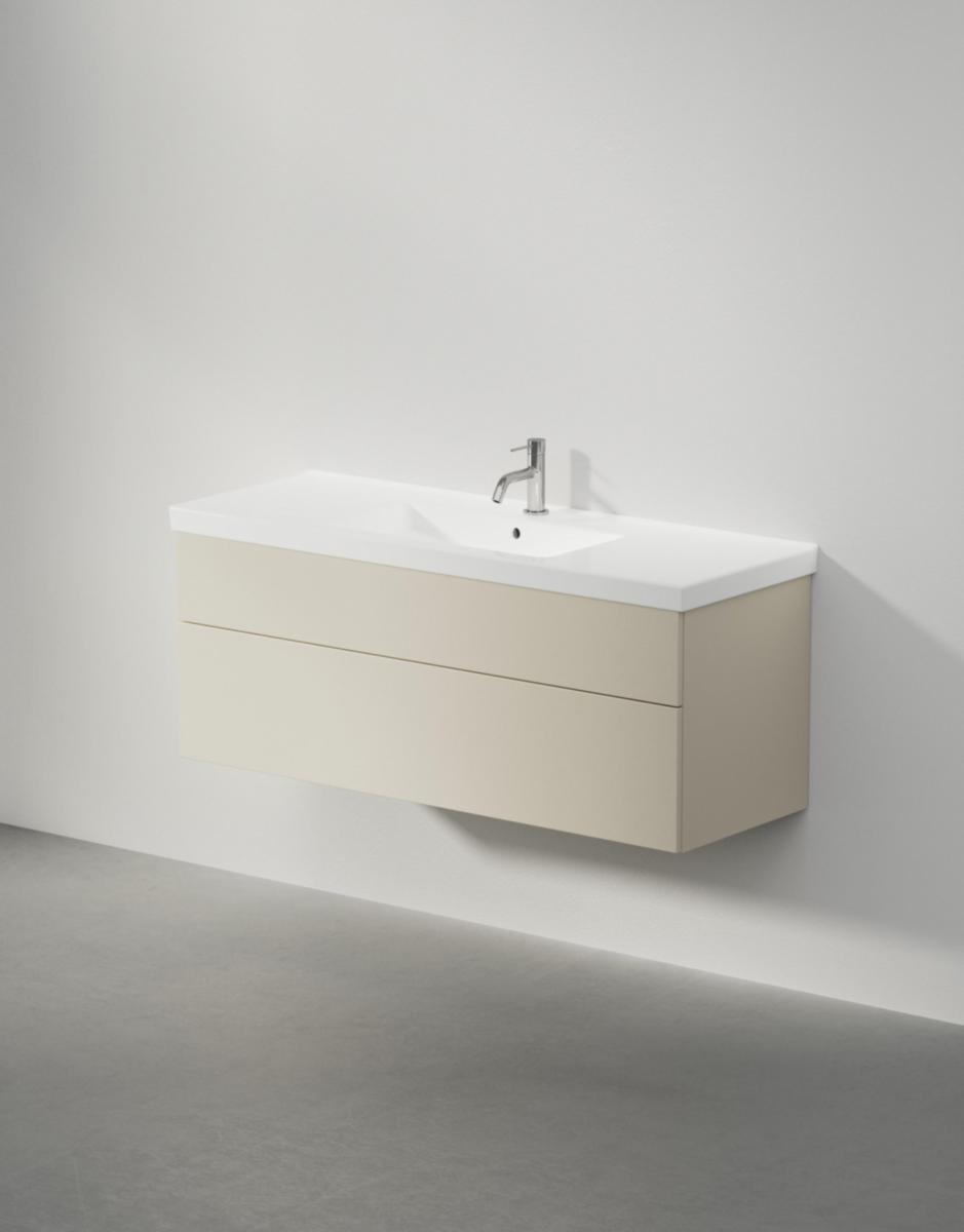 Tvättställsskåp VISKAN Solid 120, INR - INR KOMMOD VISKAN SOLID 120 LIGHT SAND, 2 LÅDOR