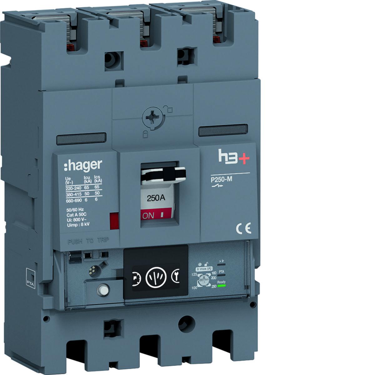 Effektbrytare h3+ P250 - EFFEKTBR H3+ E 250A 3P 50KA HMT250NR