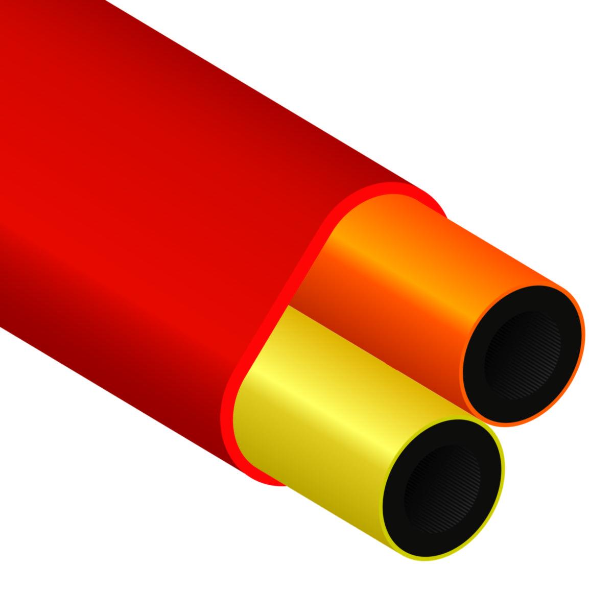 Mikrodukt Tjockväggig DB2 16/12 - LF OPTORÖR 2X16/12 RÖD 500M 402029