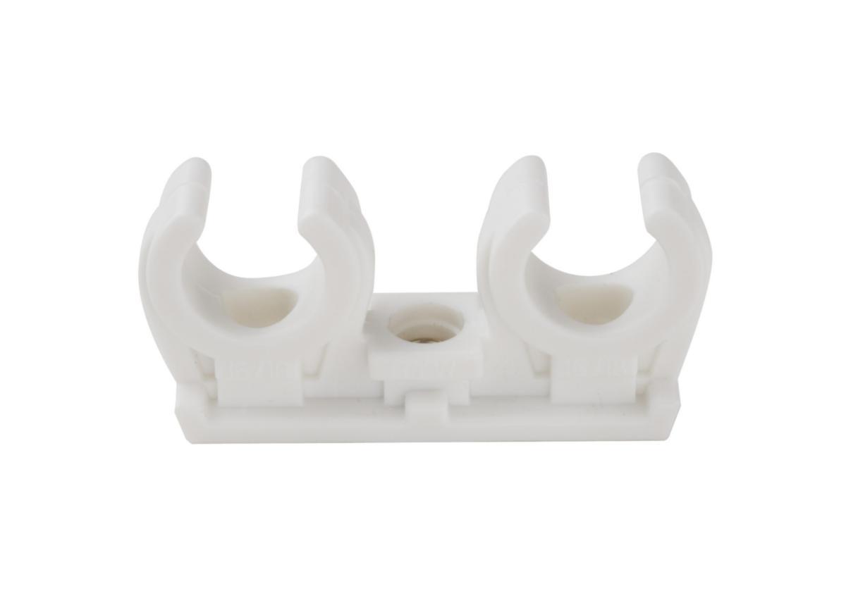 Plastic double clips white, a-collection - STAPLE PLASTIC DOUBLE 20-22 0