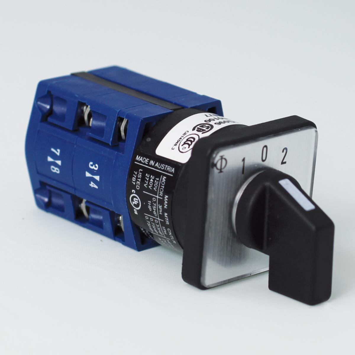 Switch zero position 1-0-2 and springback to 0-position - SWITCH ZERO POSITION 1-0-2 2-POL 10A 3-H CG4.A215.E