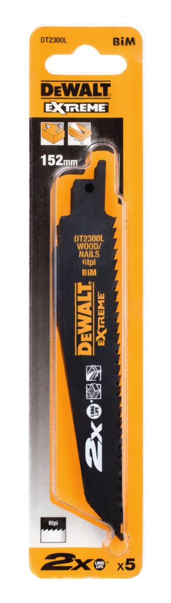 Tigersågblad DEWALT DT2300L - TIGERSÅGSBLAD DEWALT DT2300L TRÄ/SPIK 152MM 5FP