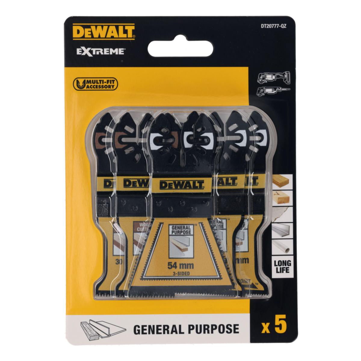 Blade Set DEWALT DT20777 5 PCS MIXED OSCIALLTING - BLADE SET DEWALT DT20777-QZ 5 PCS MIXED OSCIALLTING