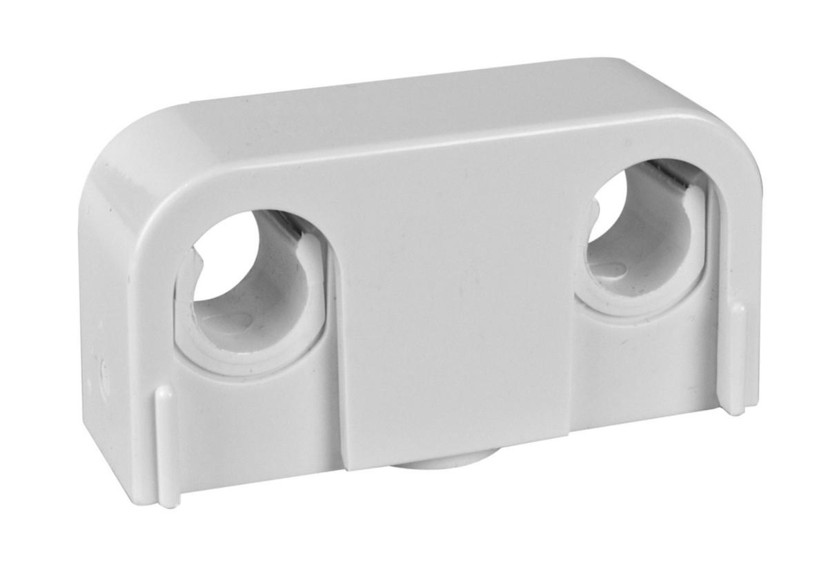 Plastic clamp double type Falu Snap, Faluplast - PIPE CLAMP DOUBLE 12/15/16 MM SNAP LID WHITE FP14000
