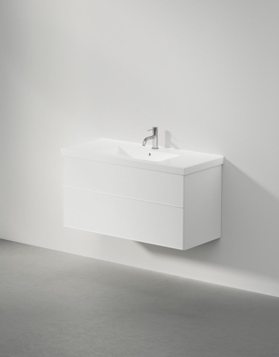 Tvättställsskåp VISKAN Shade 100, INR - INR KOMMOD VISKAN SHADE 100 PREMIUM WHITE, 2 LÅDOR