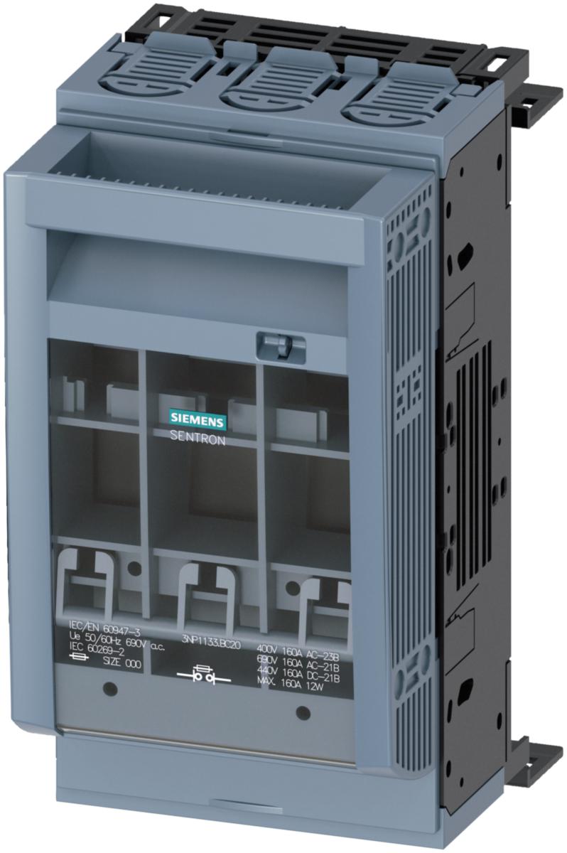 Säkringsfrånskiljare 3NP1 skensystem - SÄKRINGSFRÅNSK. 3-POL 00 160A 3NP1133-1BC20