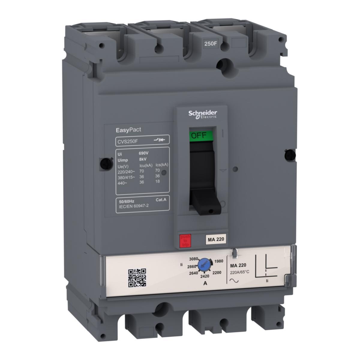 Effektbrytare, EasyPact MA - MCCB CVS100F MA100 3P3D LV510445