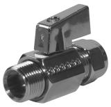 A-Ball Valves, Chrome-Plated with Handle, CU Connection and External Thread