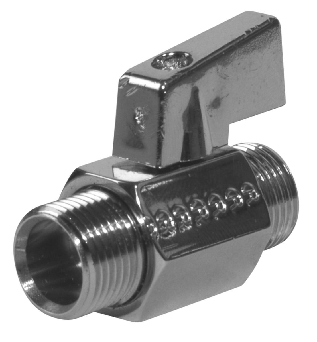A-Ball Valves, Chrome-Plated with Handle, External Thread - G10 MINIBALLVALVE STRAIGHT MALE CROME, A-COLLECTION