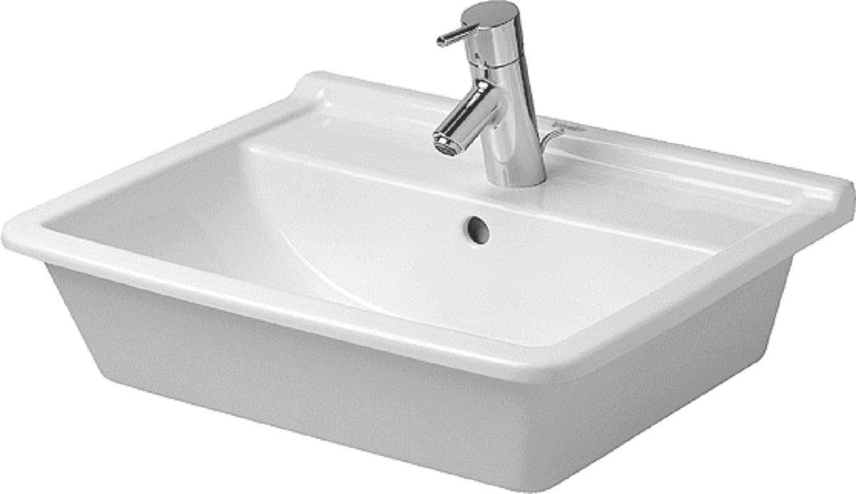 Tvättställ Starck 3 infällt, Duravit - DURAVIT TVÄTTSTÄLL STARCK 3 INFÄLLT, 560X465 BL.HÅL