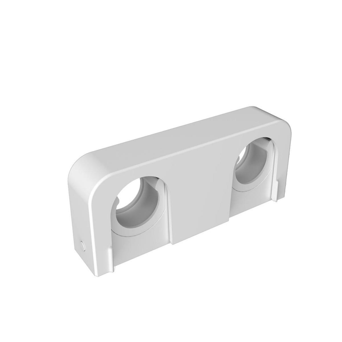 Plastic clamp double type Falu Snap, Faluplast - DOUBLE PIPE CLIP 20/25 MM 60CC FALU SNAP WHITE