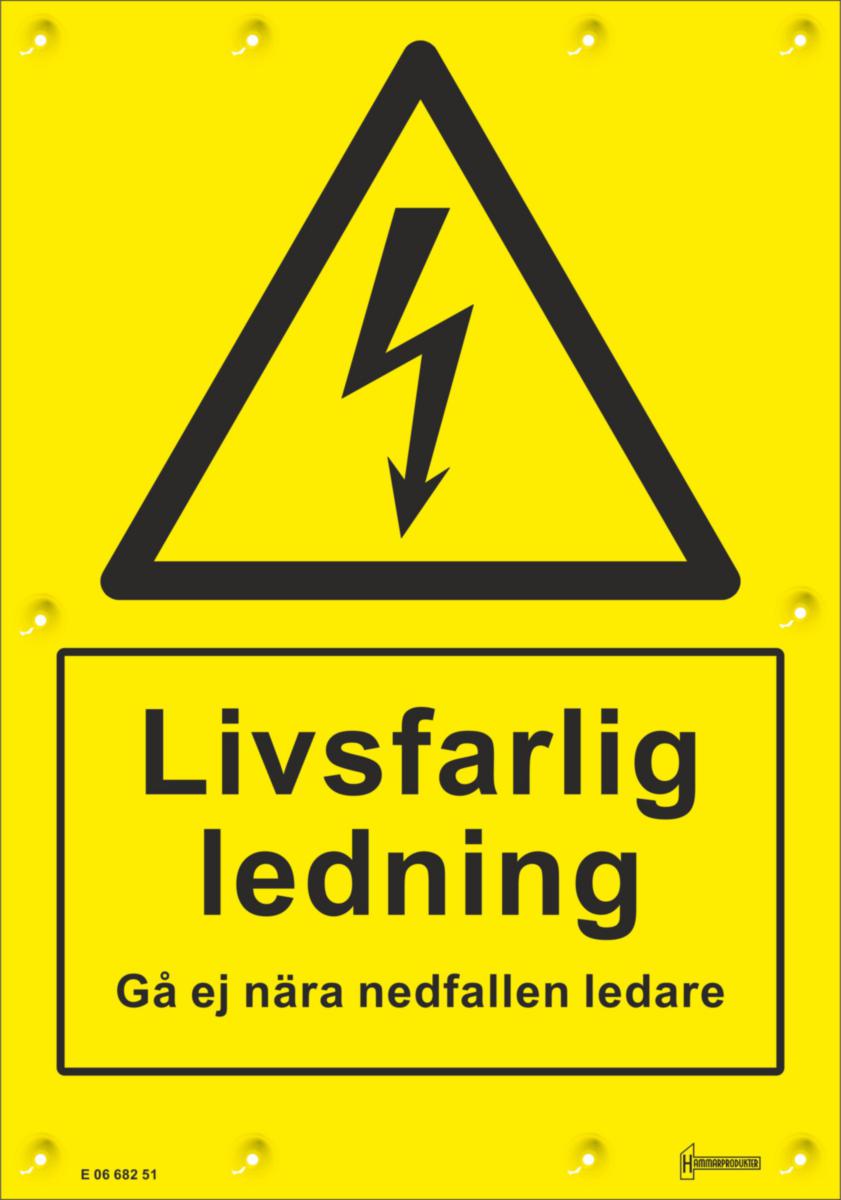 Skylt V1707 - VARNINGSANSLAG V17/E MED MÄRKPL. FÖR STRECKKOD