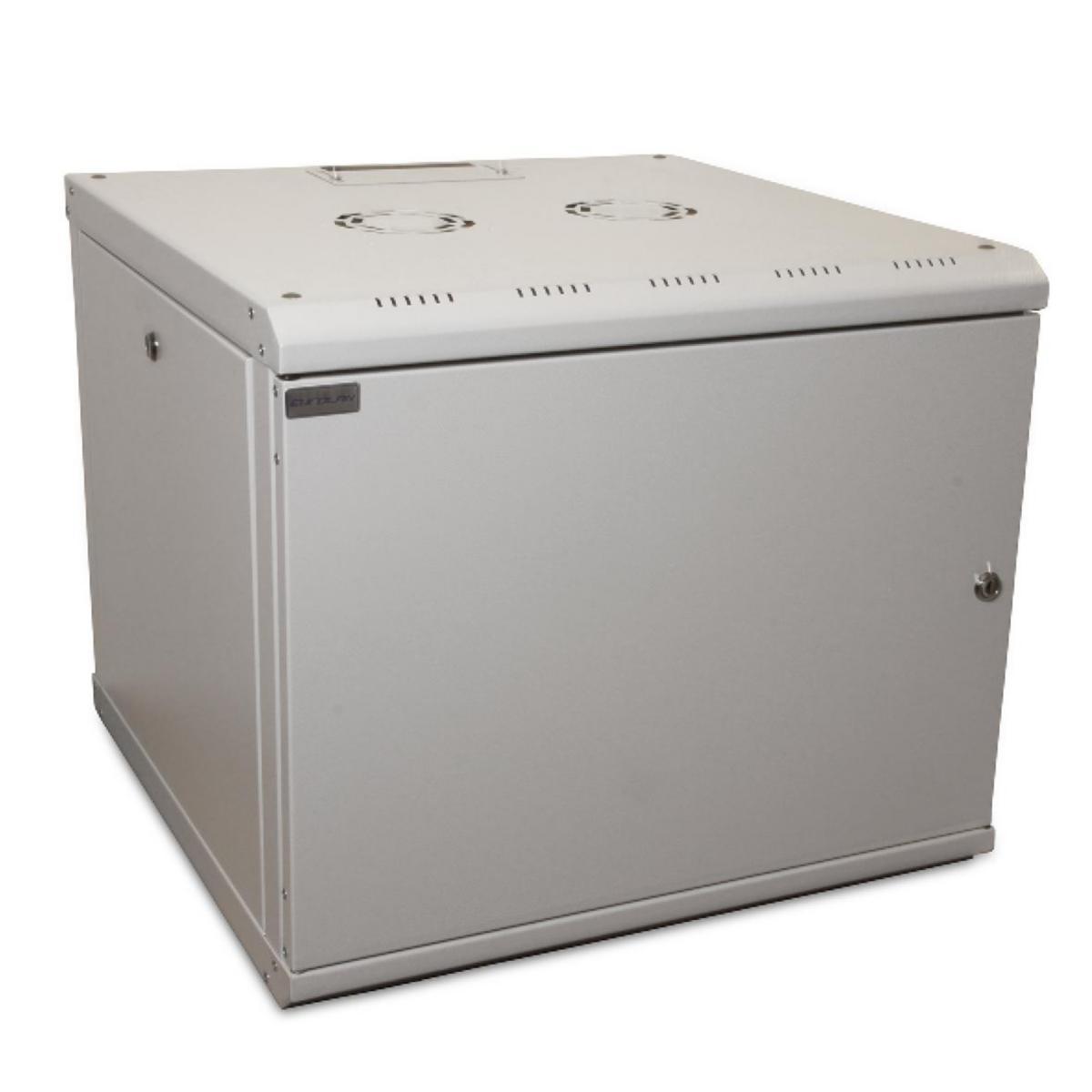 Väggskåp 19" 60W med plåtdörr, Eurolan - VÄGGSKÅP 12U 600X600 PLÅTDÖRR 60W-12-65-09GY