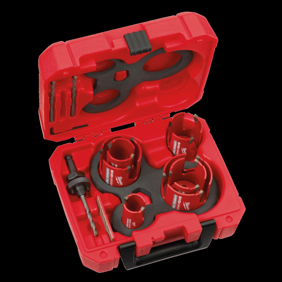 Milwaukee Big Hawg Hole Saw Set - HOLESAW BIGHAWG CARB MILWAUKEE SET 10P