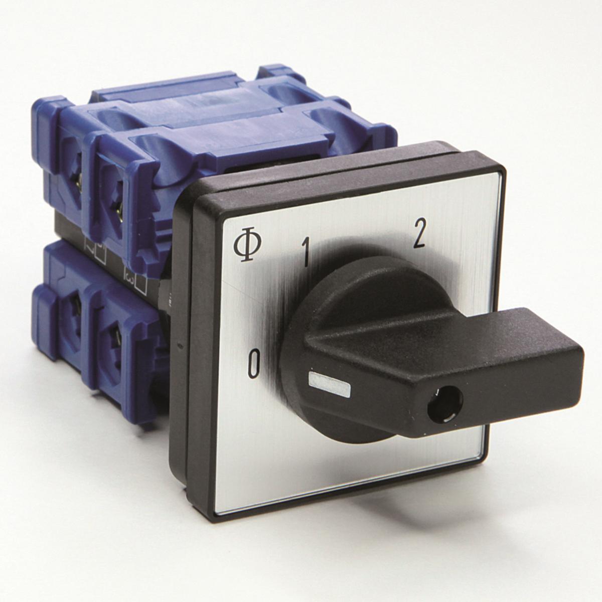 Stegställare med nolläge, 2-steg, 0-1-2 - STEGSTÄLL 0-1-2 2-POL 20A 5-H CH10.A260.E-V