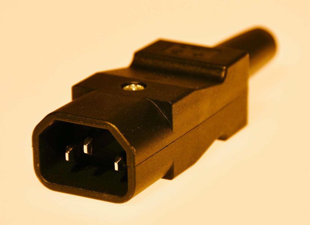 Device inlet C14 for cable mounting - IEC PLUG E FOR CORD ASSEMBLY
