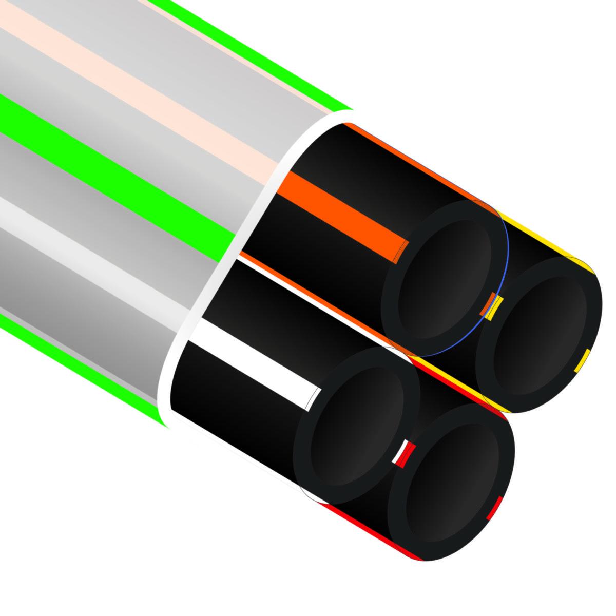 Mikrodukt Tjockväggig DB4 16/10 - LF OPTORÖR 4X16/10 GRÖN 500M