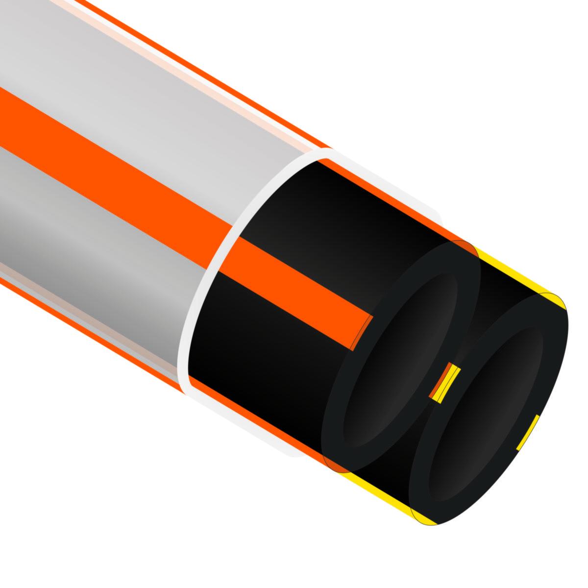 Mikrodukt Tjockväggig DB2 20/16 - LF OPTORÖR 2X20/16 ORANGE 1KM