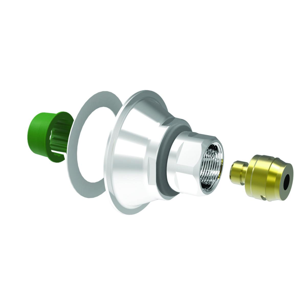 Kopplingsbricka krom för väggenomföringssystem V6, Vatette - VATETTE KOPPLINGSBRICKA V6 BOCKFIXTUR DY16X2,0-2,25 PLAST