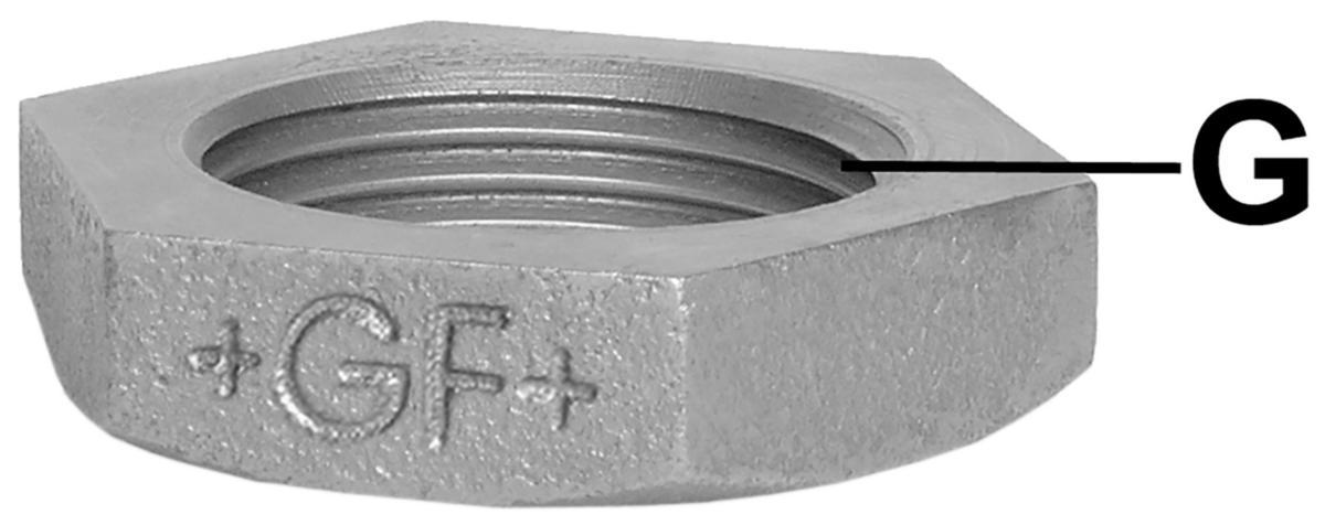 Hexagonal nut, reduced, flattened, black - backnut