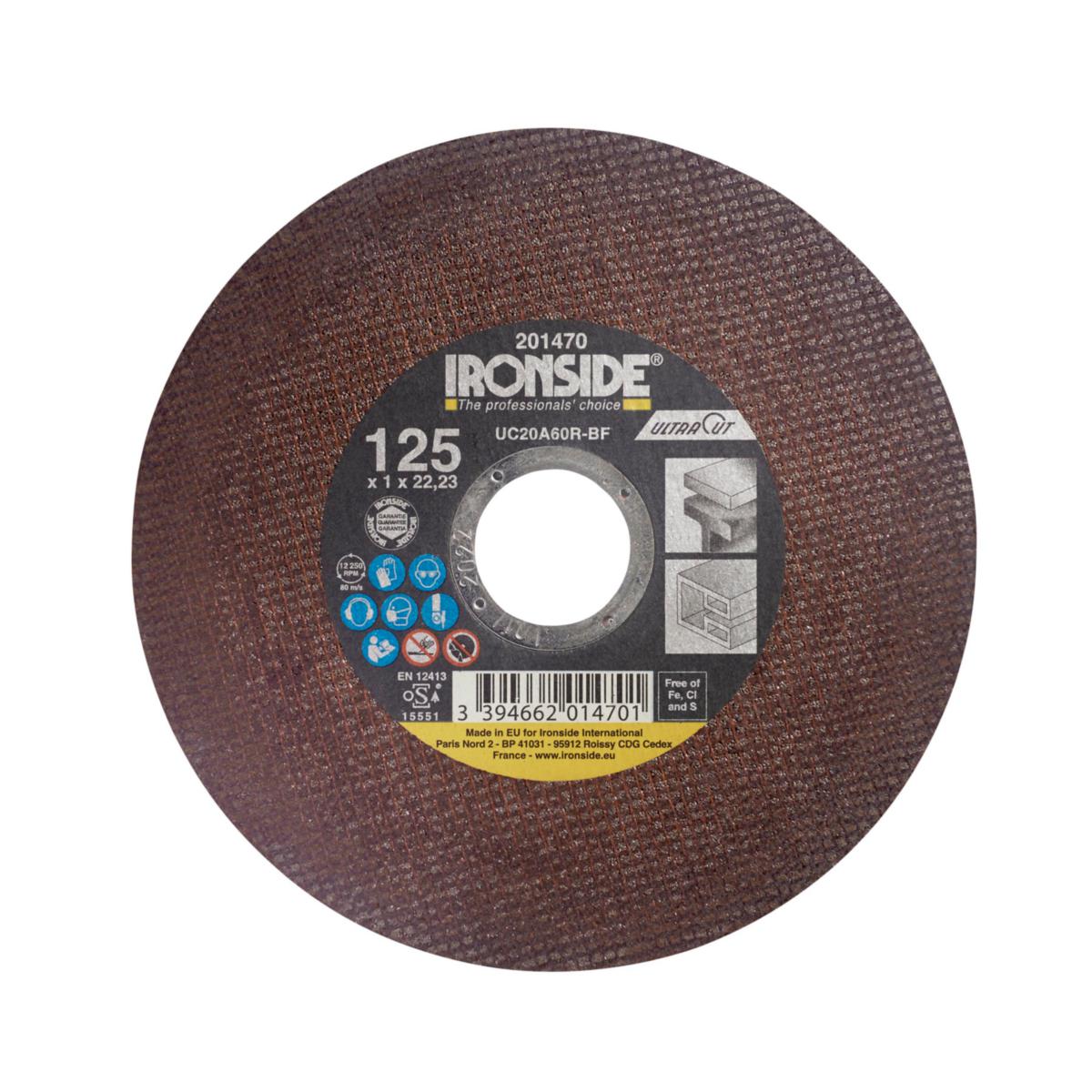 Cutting Disc Ironside Ultracut - CUTTING DISC IRONSIDE F41 125X1.0X22 ULTRACUT STEEL