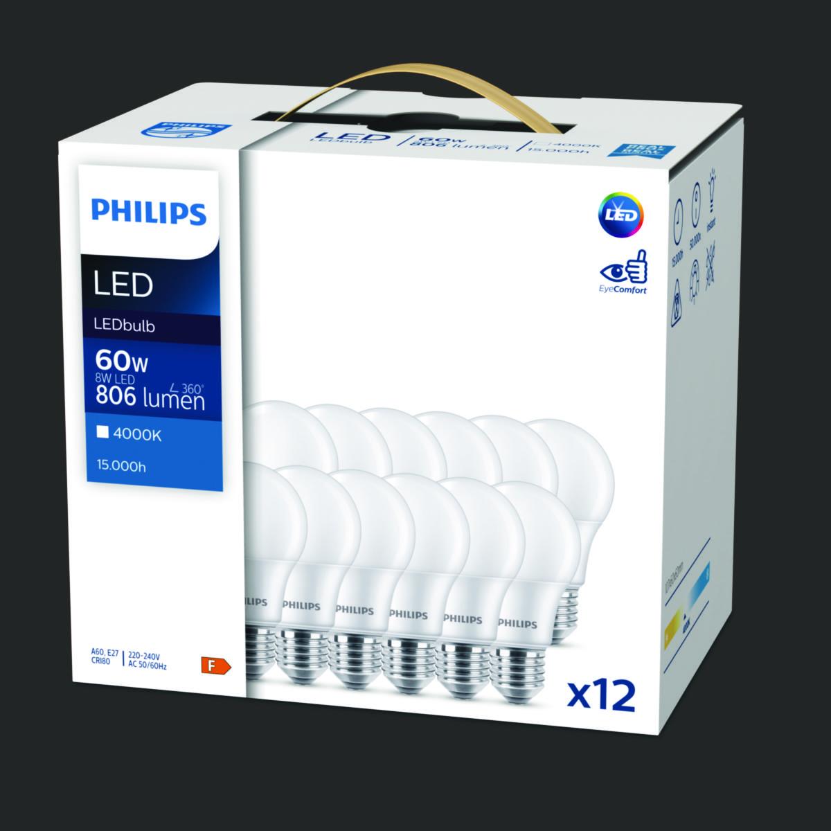 CorePro LED normal lamp 8W,12-pack - LEDbulb ND 8-60W A60 E27 840 1