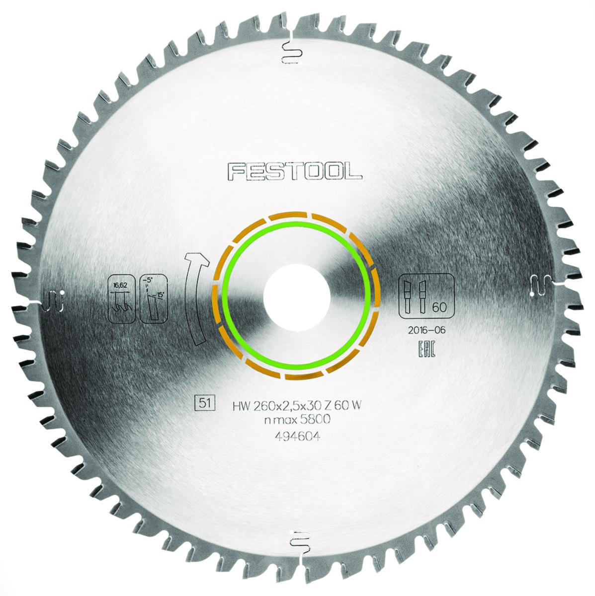 Fintandad saw blade Festool - CIRCULAR SAW BLADE W60 260X2.5X30