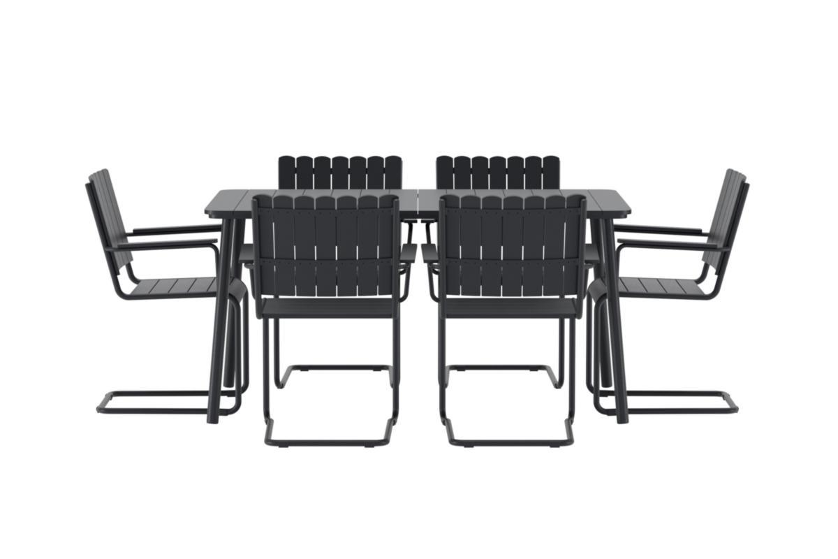 Matgrupp Holmsund 150x90 cm - MATGRUPP HOLMSUND SVART/SVART 150X90 CM 6 STOLAR