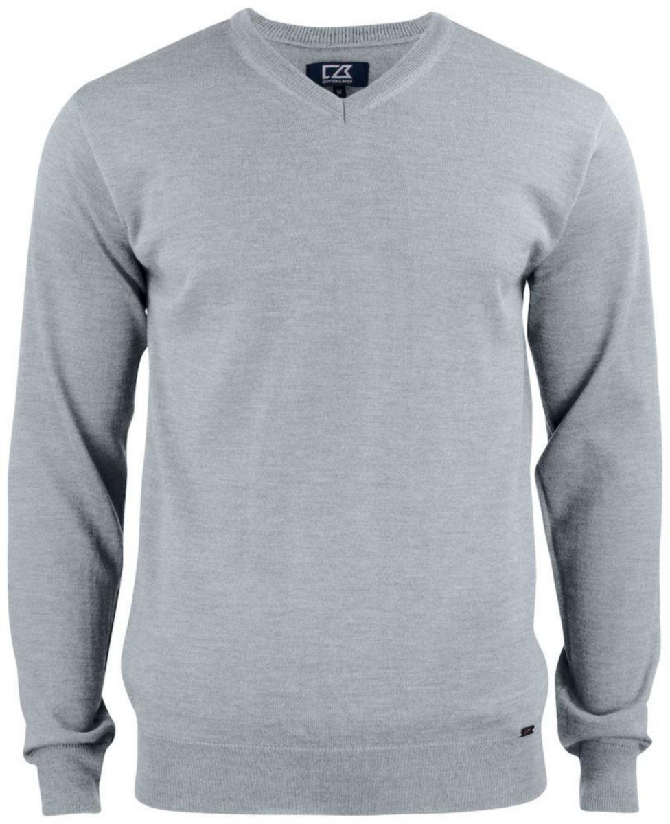 Tröja Cutter & Buck Everett V-neck - TRÖJA C&B EVERETT 355430 V-NECK GRÅMELERAD STL M