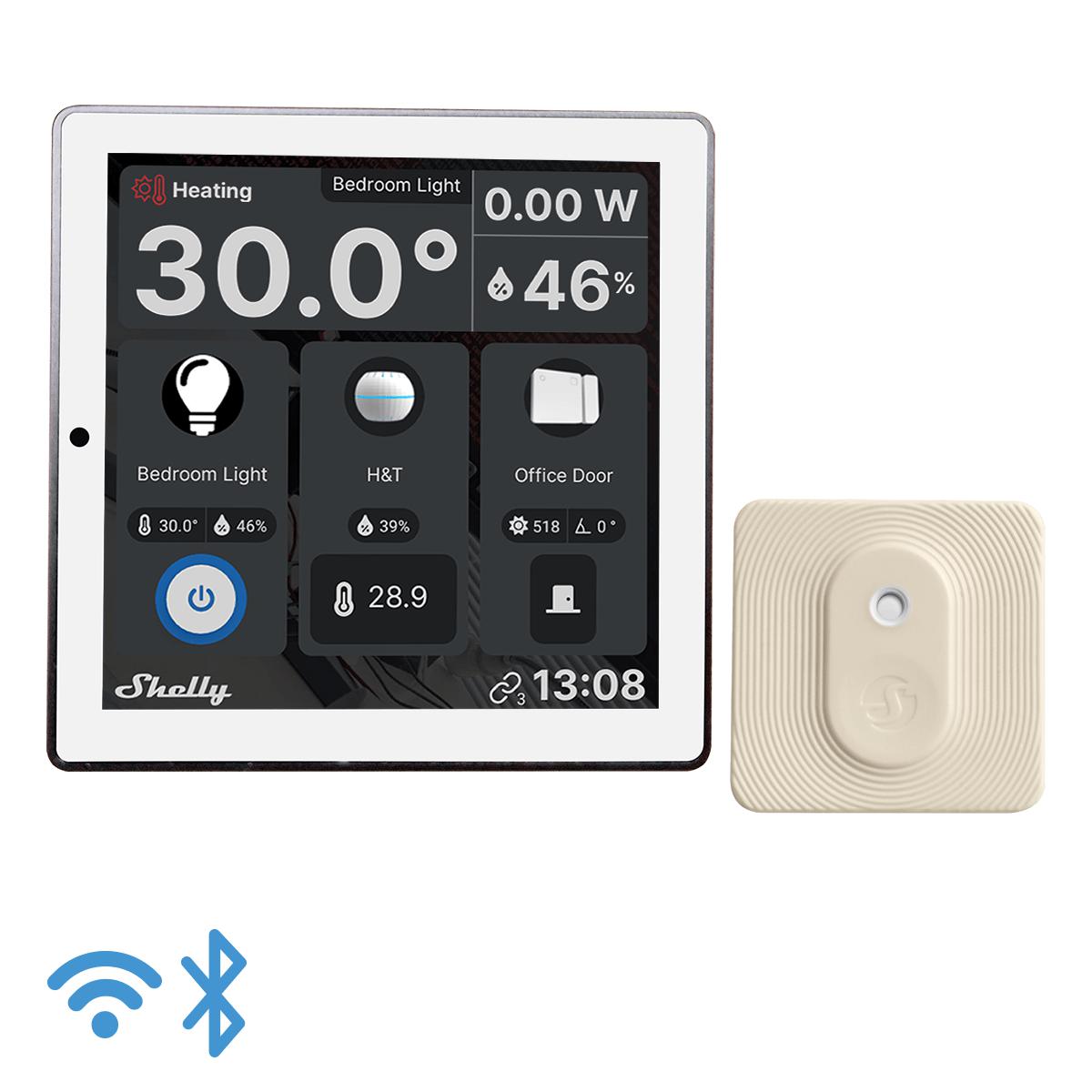 Wifi touch screen Shelly Wall - Wall Display White + BLU H&T 