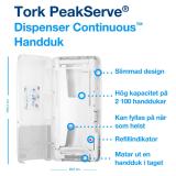 DISPENSER TORK PEAKSERVE H5 CONTINUOUS PLAST VIT 552500