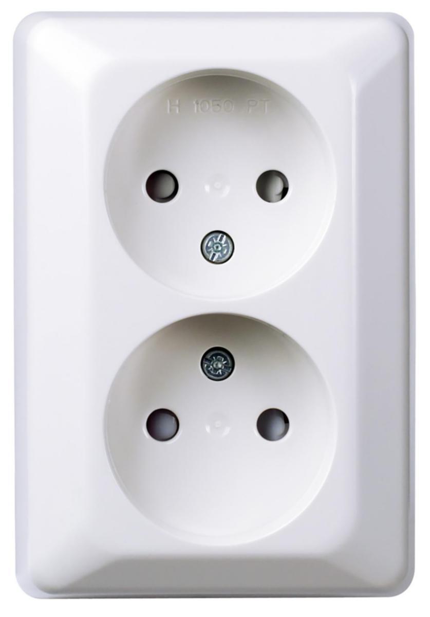 Elko-Qvick wall socket without ground for surface mounting - RS1050 PT SOCKET OUTLET PW EKO07683