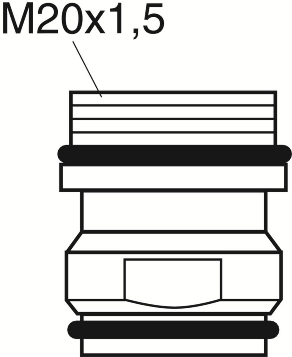 Anslutningsnippel, Gustavsberg - M20X1.5 UTV.GG ANSL.NIPPEL FÖR UTLOPPSPIP 636359-01 VA