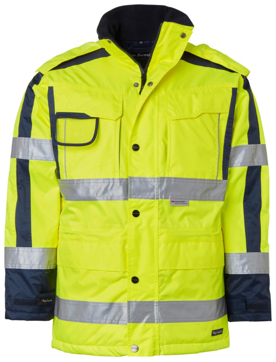 Parkas Top Swede 6317 - VINTERPARKAS TOPSWEDE 6317 VARSEL GUL/MARIN KL.3 XL