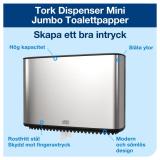 DISPENSER TORK TOAPAPPER MINI T2 MINI JUMBO ROSTFRI SVART