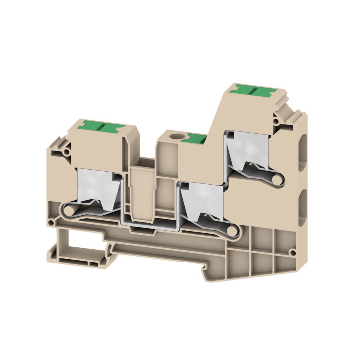 Plint SNAP IN, Genomgångsplintblock - PLINT SNAP IN 10MM² MÖRKBEIG 3 SL3C 10