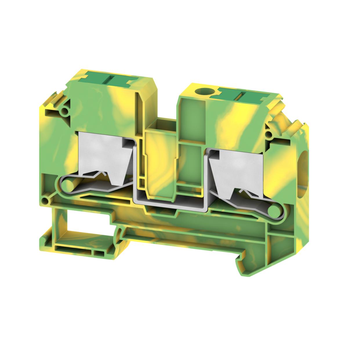 Plint SNAP IN, Skyddsledarplint - PLINT SNAP IN 10MM² GUL/GRÖN 2 SL2C 10 PE