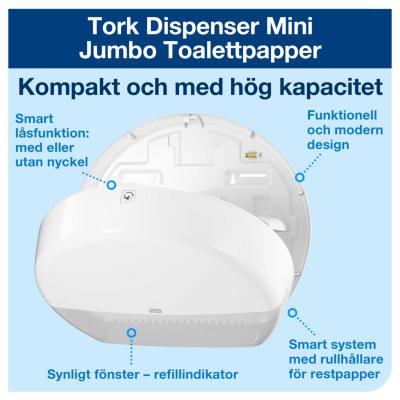 DISPENSER TORK TOAPAPPER MINI JUMBO T2 VIT 555000