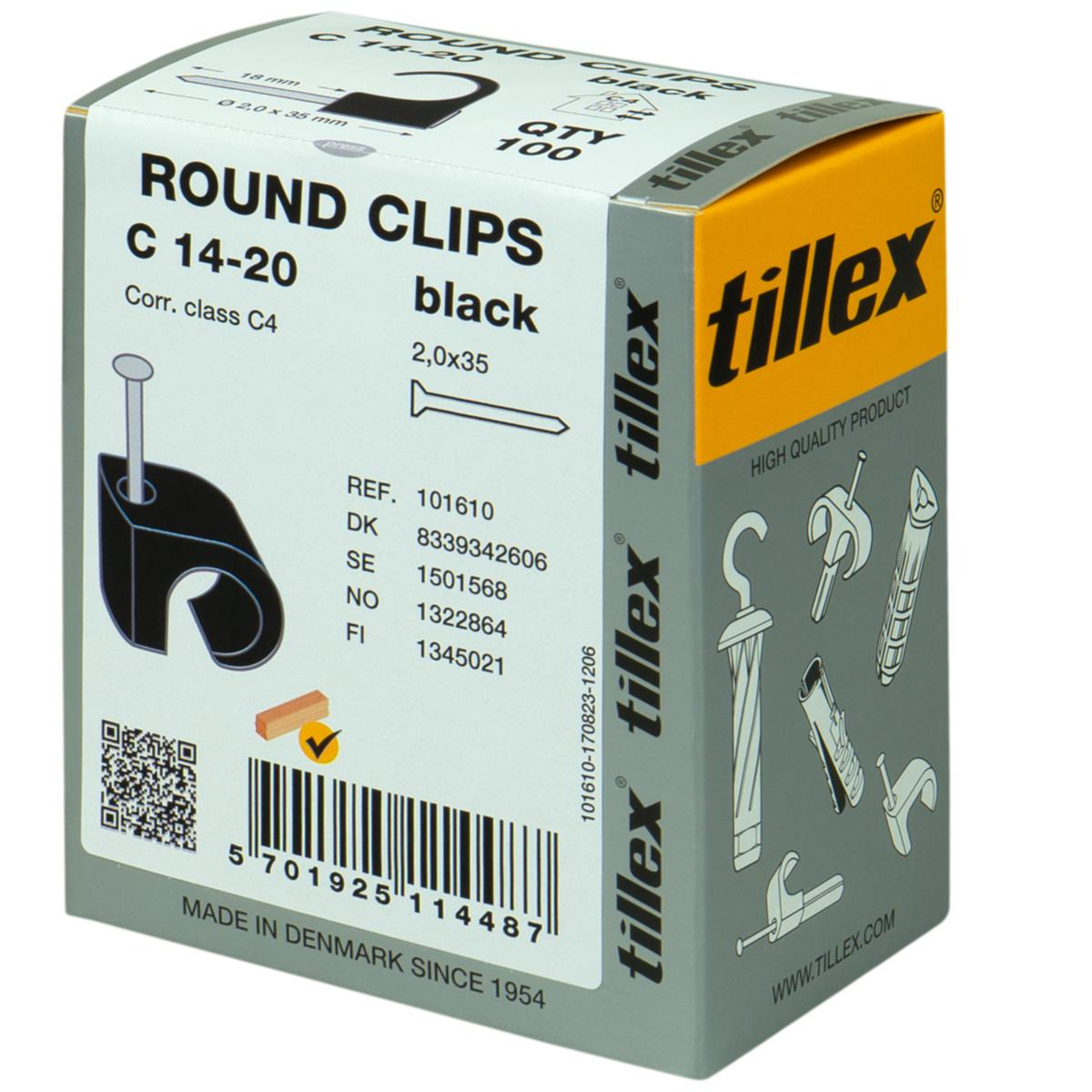 Spikklammer C svart - CLIPS C14-20 SVART 2.0X35 C 14-20 B