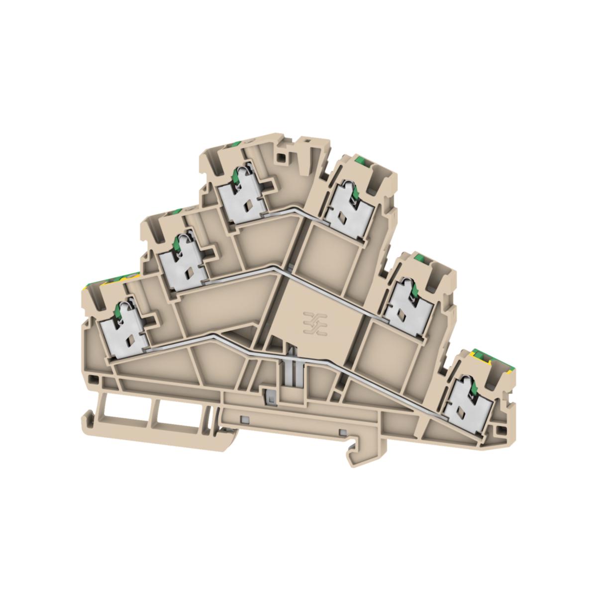 Plint SNAP IN, Flervånings-radplint - PLINT SNAPIN 2.5MM² 3VÅNFTFTPE S3T 2.5 FT-FT-PE
