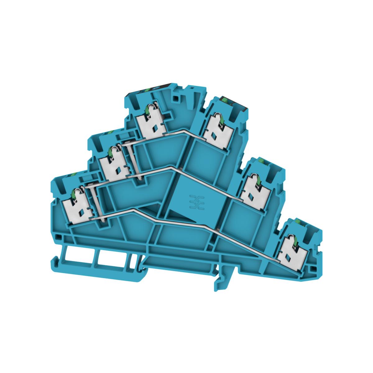 Plint SNAP IN, Flervånings-radplint - PLINT SNAP IN 2.5 MM² 3VÅN MB S3T 2.5 VL BL