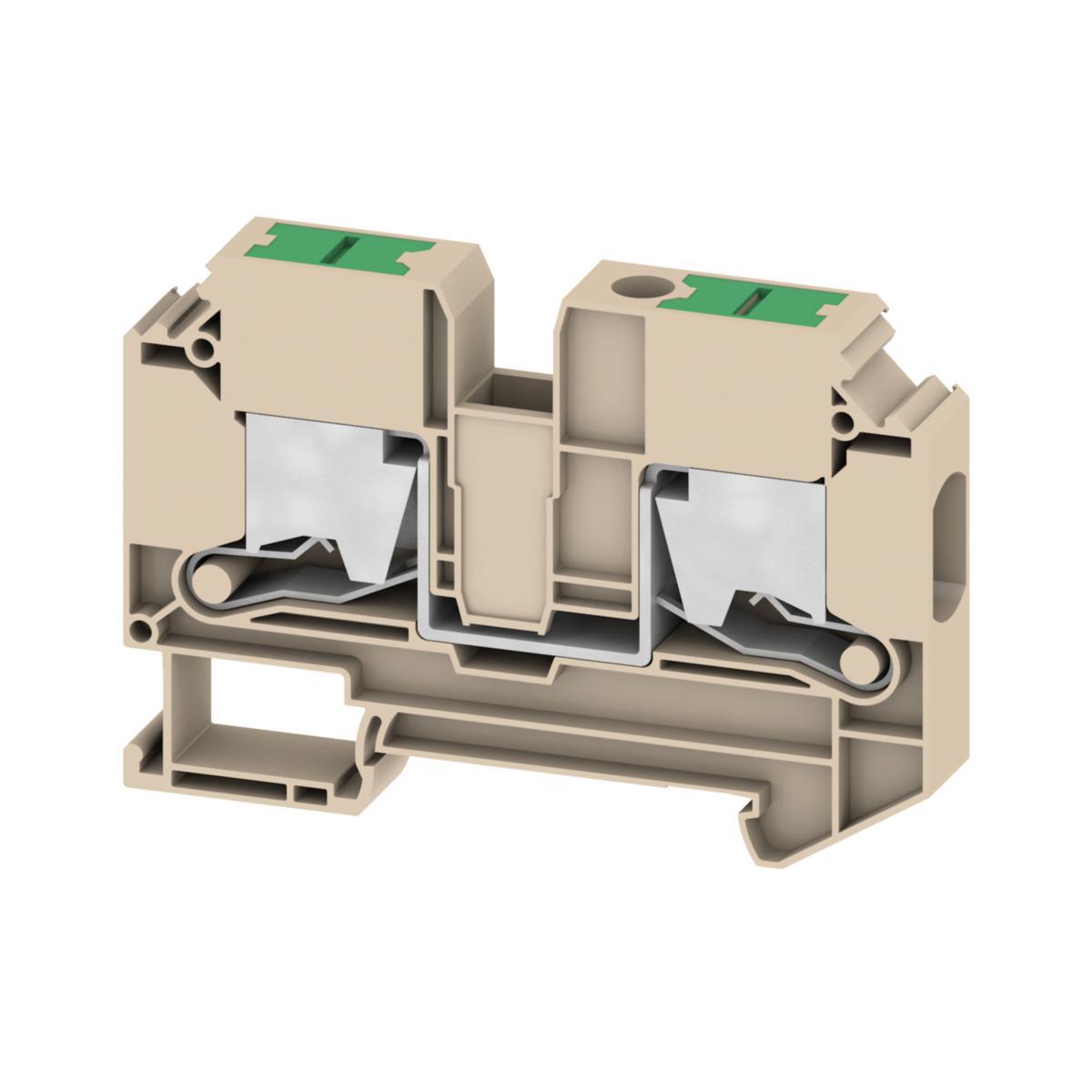 Plint SNAP IN, Genomgångsplintblock - PLINT SNAP IN 10MM² MÖRKBEIG 2 SL2C 10