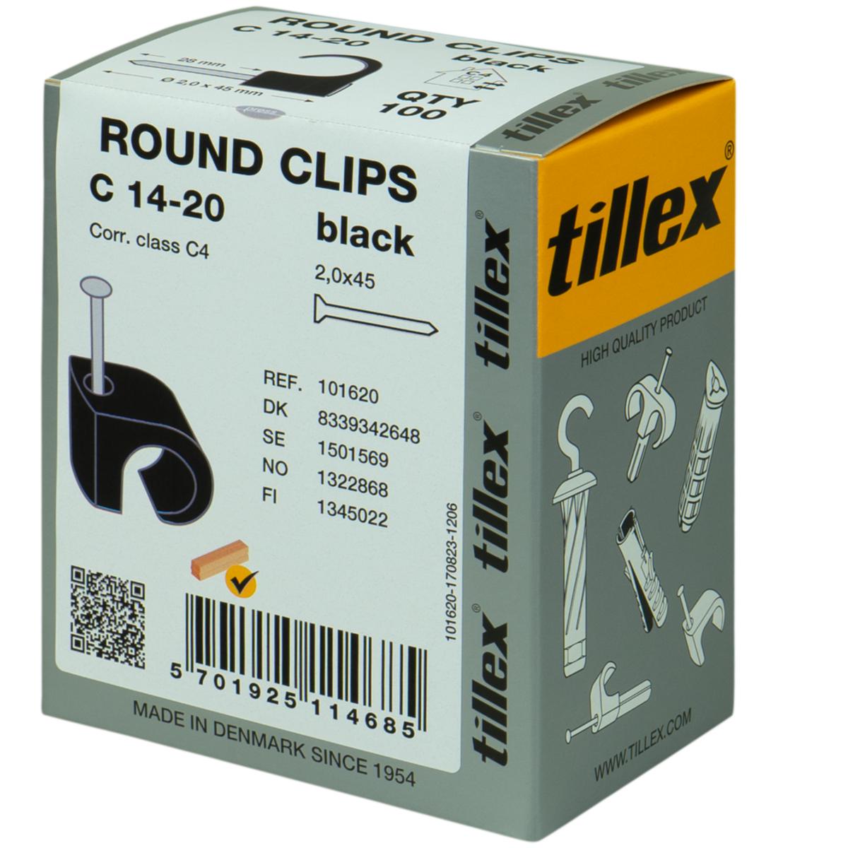 Spikklammer C svart - CLIPS C14-20 SVART 2.0X45 C 14-20 B