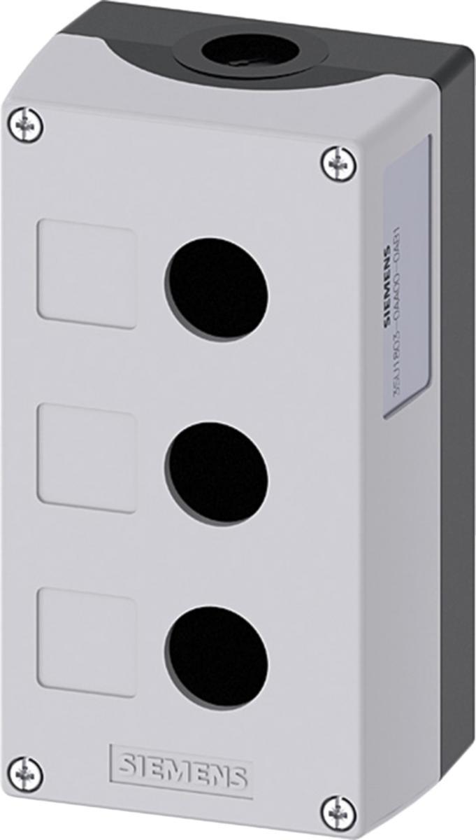 Tryckknappslåda 3SU18 tom - MANÖVERLÅDA 3-HÅLS PLAST 3SU1803-0AA00-0AB1