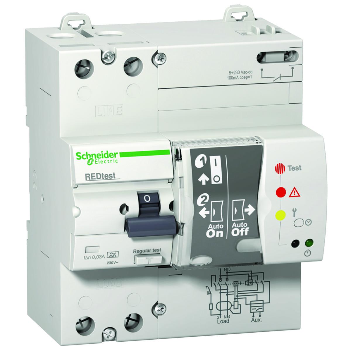 Earth fault breaker REDtest - RCD 25A 30MA 2P RED TEST 2P 25A 30MA A