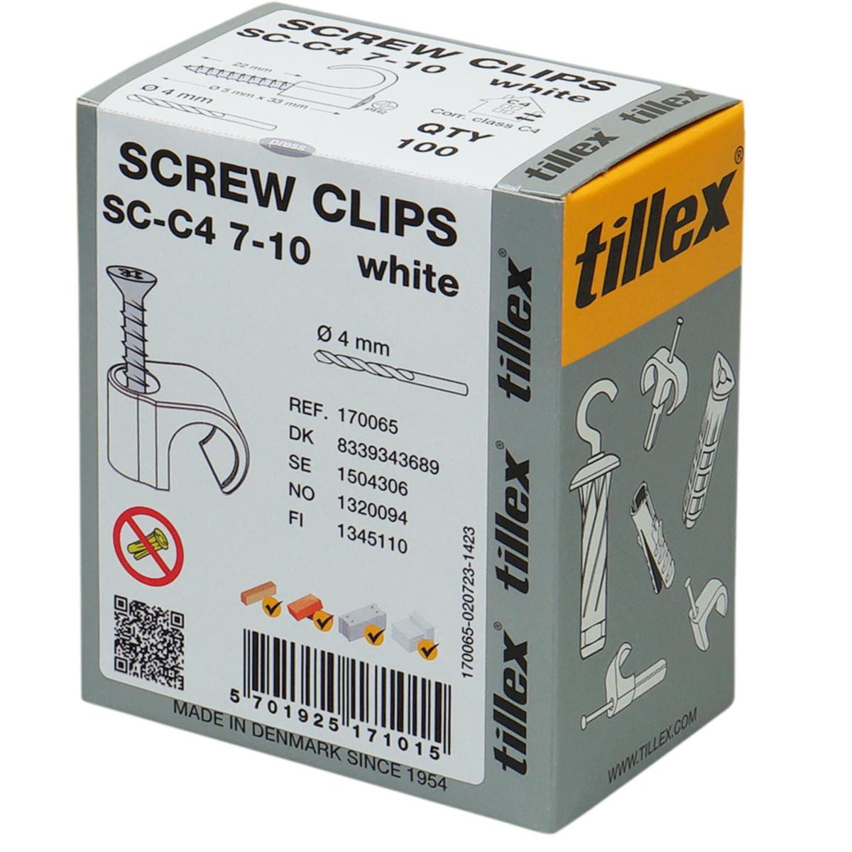 Skruvklammer SC PH2 vit - SKRUVCLIPS SC 7-10 VIT PH2 SC 7-10 W