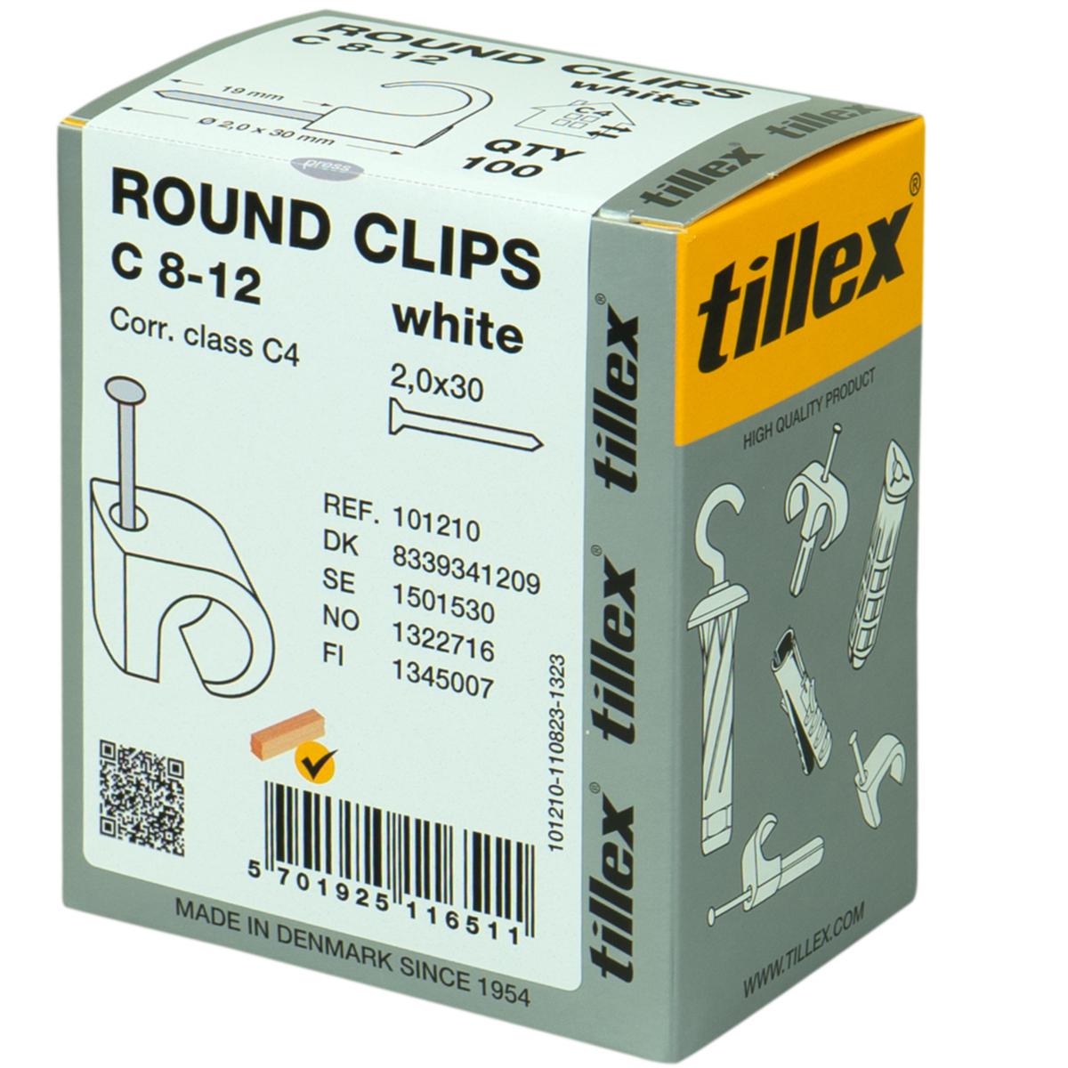 Nail clamps C - CLIPS C8-12 WHITE 2.0X30 C 8-12 W