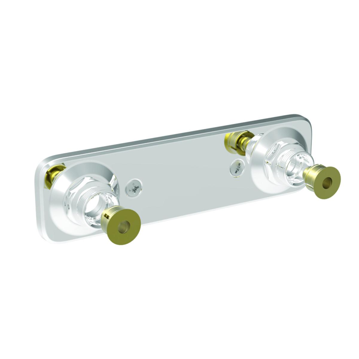 Mixer bracket chrome for V6 wall penetration system hidden, Vatette - VATETTE MIXER BRACK.V6 150 CC HIDDEN Ø15X2.5 PLASTIC